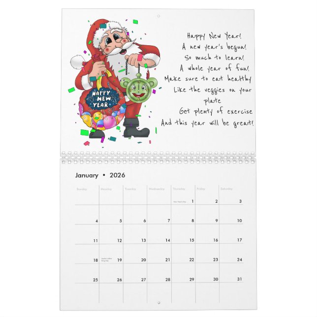 Calendrier Le père noël orienté (Jan 2026)