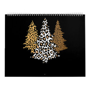 Calendrier léopard de noël arbres guépard cadeau poster de