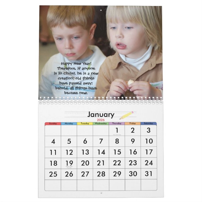 Calendrier Les enfants de la première église (Jan 2026)