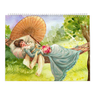 Calendrier Les femmes Classique Colorful Art Peinture Portrai