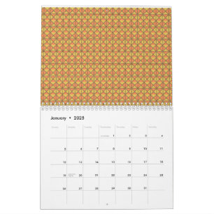 Calendrier Les feuilles de papier d'emballage jaune, orange e