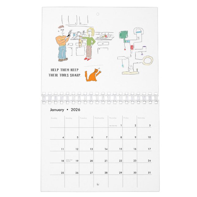 Calendrier Les hommes sont comme les chats Calendrier-petit C (Jan 2026)