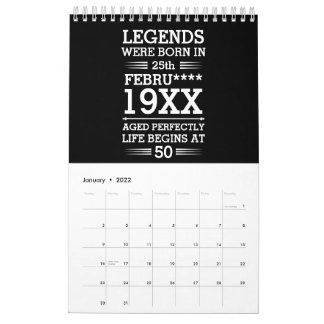 Calendrier Les légendes personnalisées sont nées à la date Mo