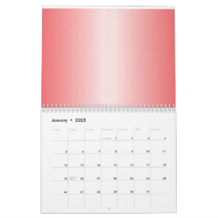 Calendrier Les touches rouge, orange et rose se mélangent