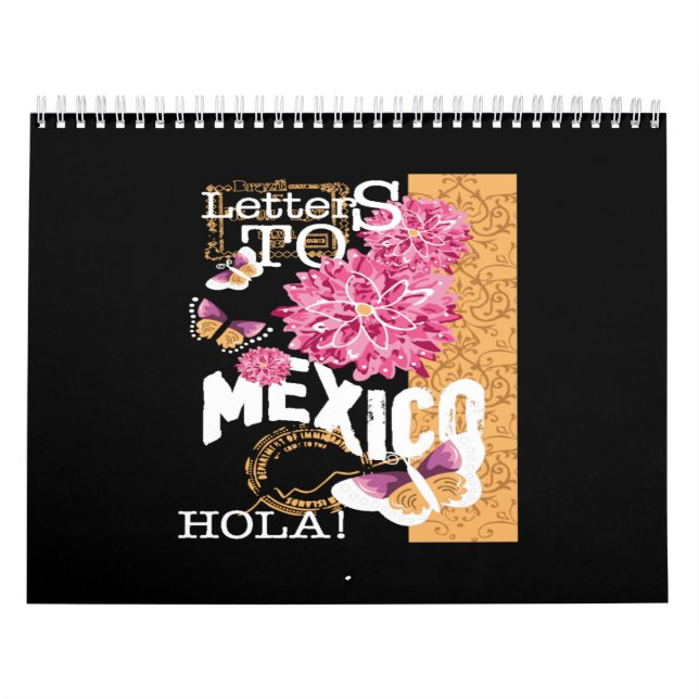 Calendrier letters to mexico hola flowers (Protection)