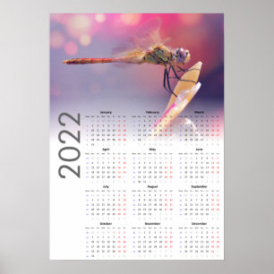 Calendrier Libellule 2022 Poster - Début lundi