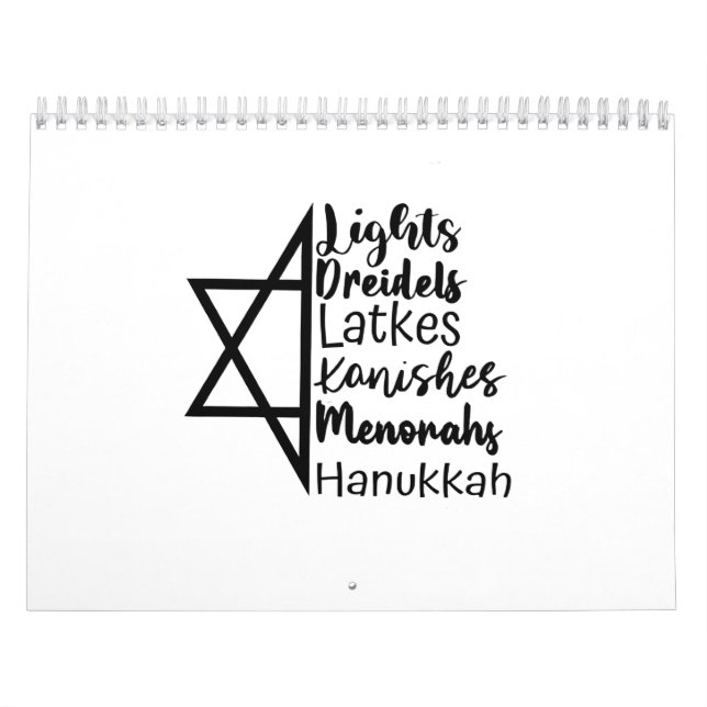 Calendrier Light Dreidel Latke Kanish Menorah Hanoukka (Protection)