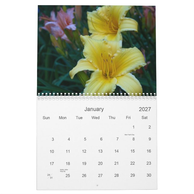 Calendrier Lillies (Jan 2027)