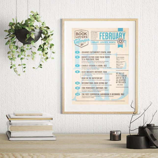 Calendrier littéraire Affiche de février (Créateur téléchargé)