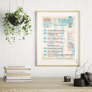 Calendrier Littéraire Poster Février