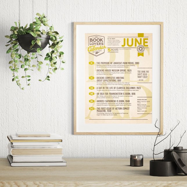Calendrier Littéraire Poster Juin (Créateur téléchargé)