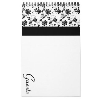 Calendrier Livre d'invité noir d'élégance