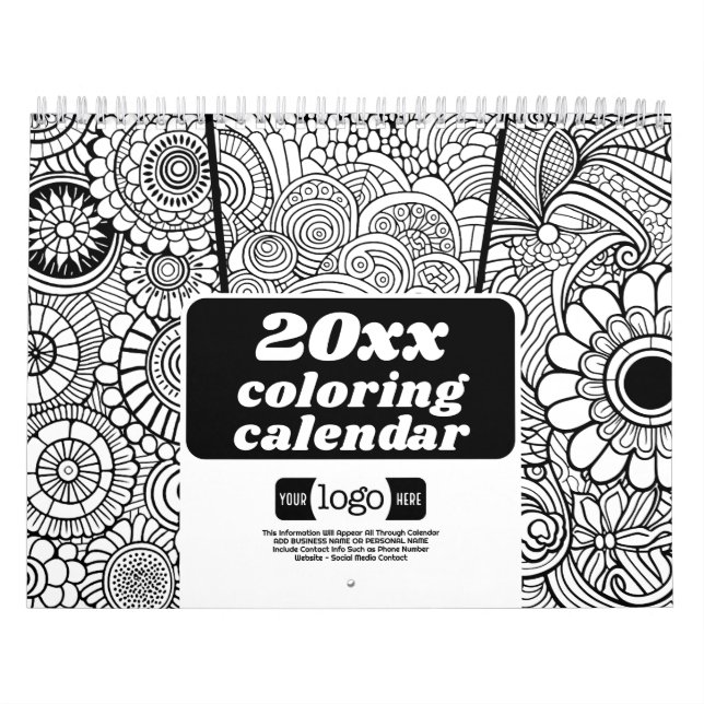 Calendrier Logo Cadeau d'affaires - Coloration Motif Abstrait (Protection)