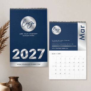 Calendrier Logo de l'entreprise Navy & Silver Promotionnel 20
