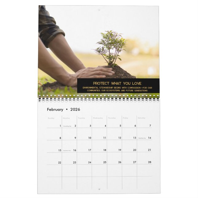 Calendrier Logo photo Black & Gold sur mesure (Feb 2026)