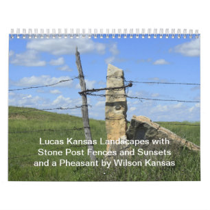 Calendrier Lucas Kansas Paysages Coucher de soleil Stone Post