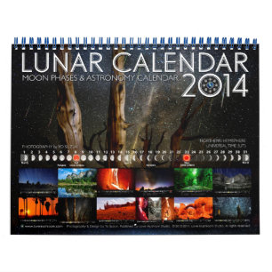 Calendrier lunaire 2014 Astronomy Wall Calendrier 