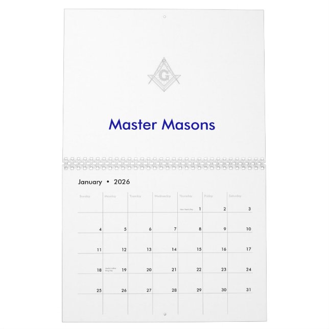 Calendrier maçonnique (Jan 2026)