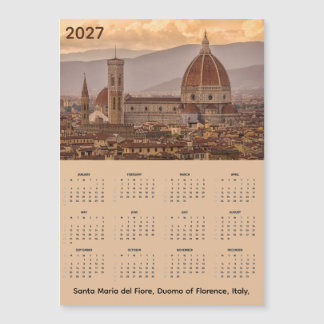 Calendrier magnétique carte Duomo Florence Italie 