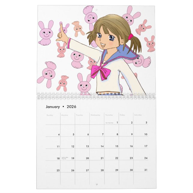 Calendrier manga du Japon le sutra (shingyo de hannya) Japon (Jan 2026)