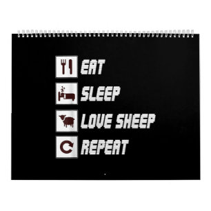 Calendrier Mange sommeil amour mouton répéter   Don de devis 