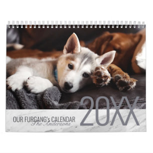 Calendrier Marbre blanc moderne - Photo personnalisée pour an