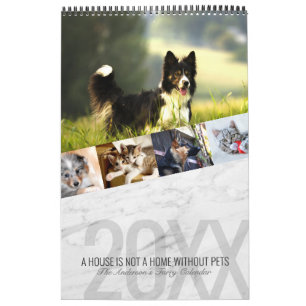 Calendrier Marbre blanc moderne - Photo pour animaux de compa