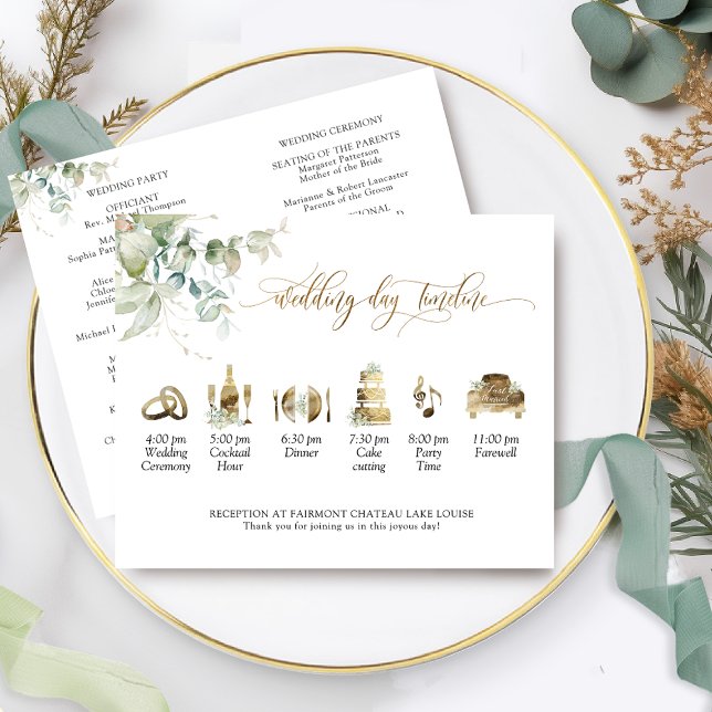 Calendrier mariage et programme Élégante verdure (Créateur téléchargé)