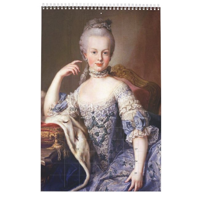 Calendrier Marie-Antoinette (Jan 2026)