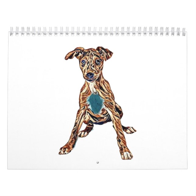 Calendrier Mélange de chiots australiens de Cattle Dog assis (Protection)