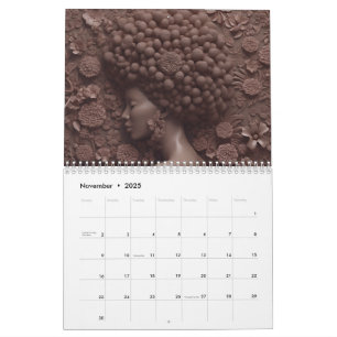 Calendrier Melanin noir fleur de Sista boucles afro femmes