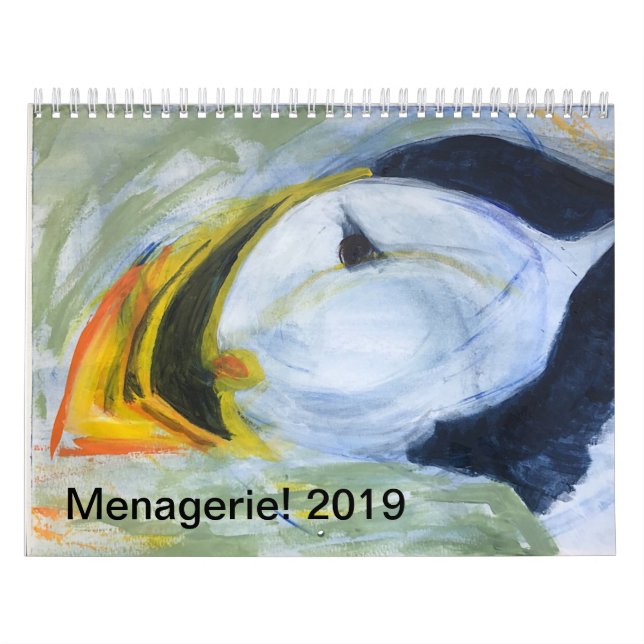 Calendrier Ménagerie ! illustration 2019 animale (Protection)