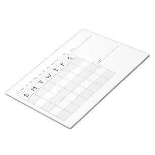 Calendrier mensuel simple avec bloc-notes
