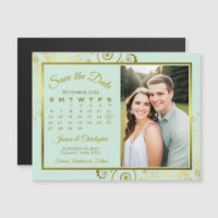Calendrier Menthe & Or & Photo Magnet Aimanté "Sav