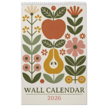 Mid Century Modern Floral 2026 Retro Folk Art Wall