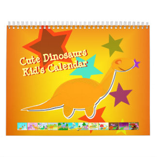 Calendrier mignon de dinosaures de bande dessinée