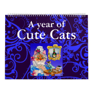 Calendrier mignon d'illustrations de chat