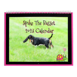 Calendrier Mignonne "Spike The Basset 2023" 2 Page Grand Cale