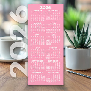 Calendrier - Mini moderne Grande carte blanche ros