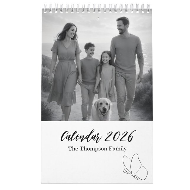Calendrier Minimal Grey and White Family Moments 14-Photo (Protection)