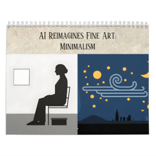 Calendrier Minimalisme Art IA Esthétique - Beaux-Arts Remixés
