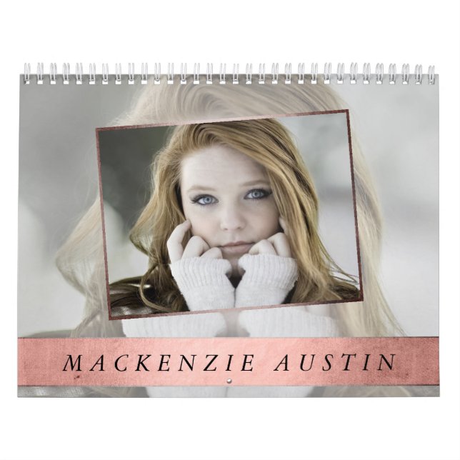 Calendrier Minimalisme moderne | Coral Custom 12 Photo Overla (Protection)