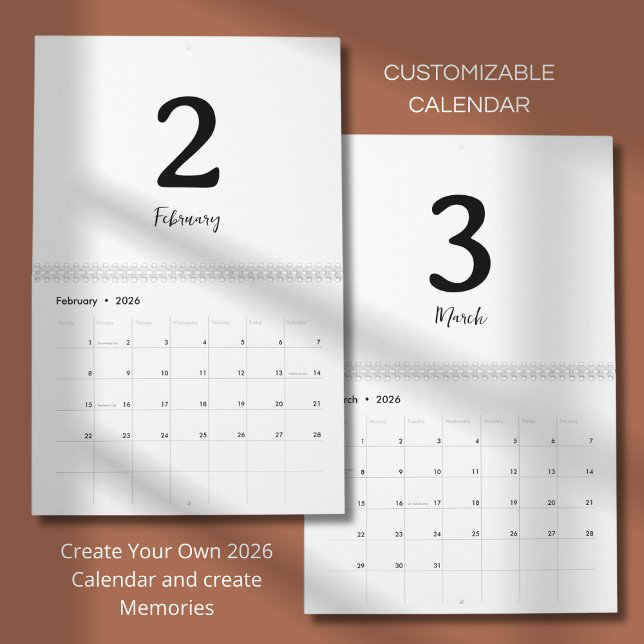 Calendrier Minimalist Clean Modern Design Calendar (Créateur téléchargé)