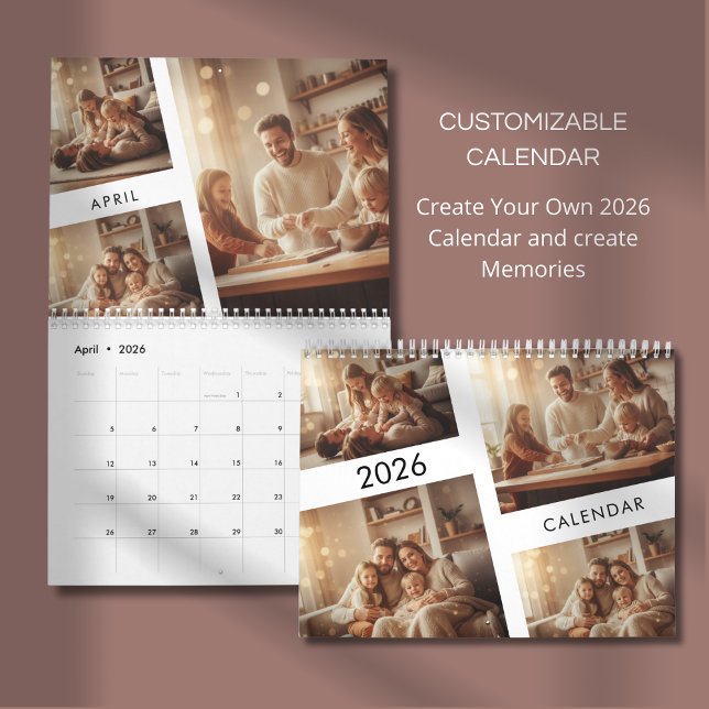 Calendrier Minimalist Custom Family Photo 2026 (Créateur téléchargé)