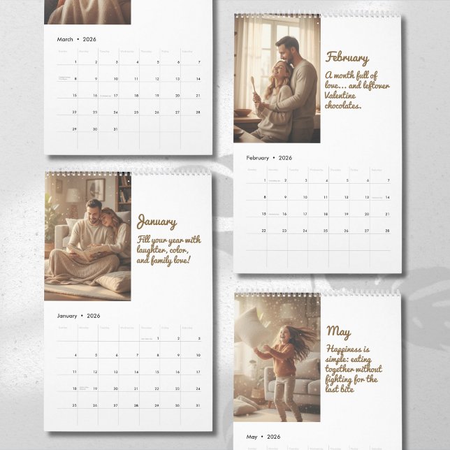 Calendrier Minimalist Elegant Photo Quote Calendar 2026 (Créateur téléchargé)