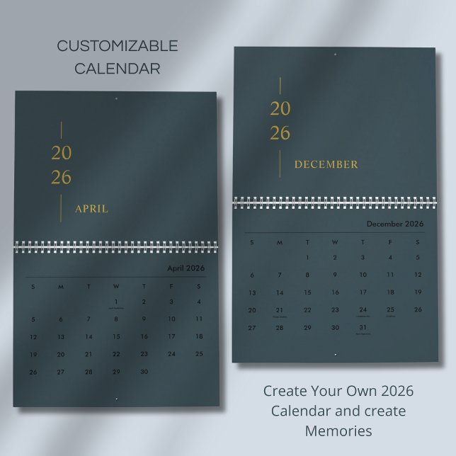 Calendrier Minimalist Modern 2026 Wall Calendar (Créateur téléchargé)