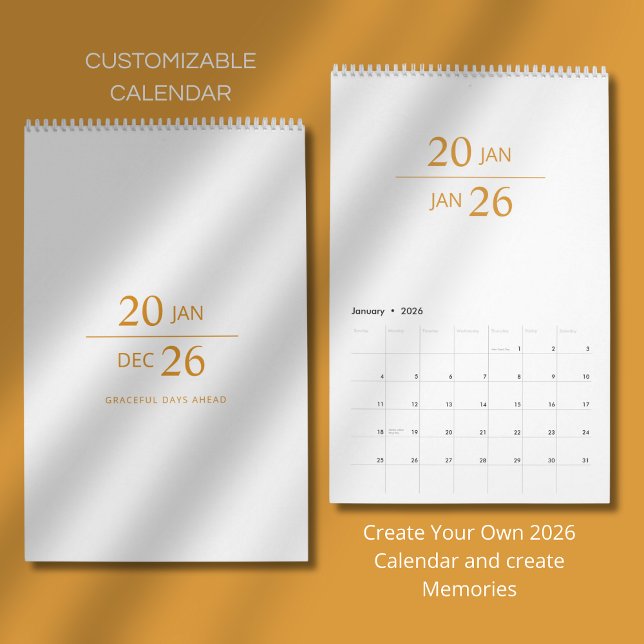 Calendrier Minimalist Modern Elegant 2026 Calendar (Créateur téléchargé)