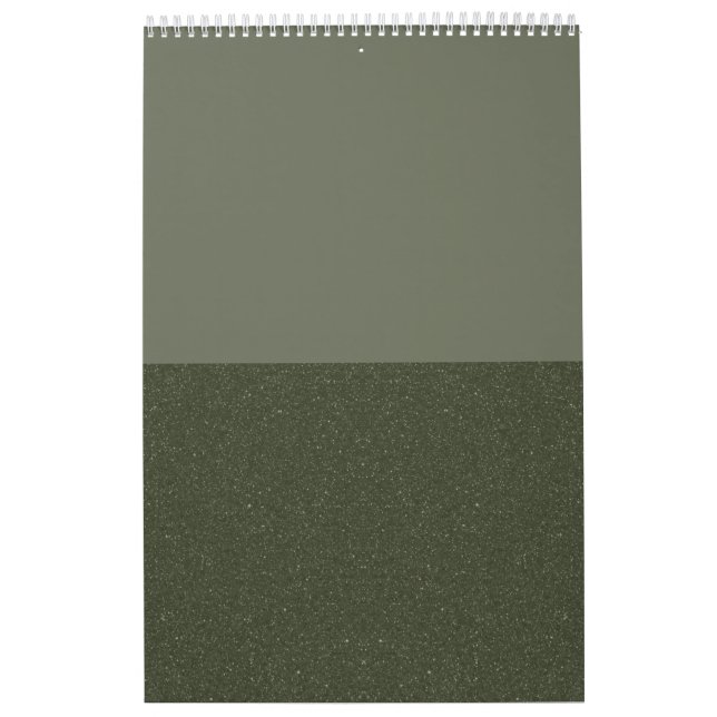 Calendrier minimaliste Vert Moss Deux Tons - Perso (Protection)
