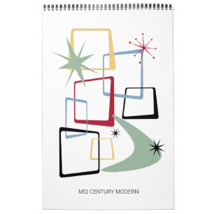 Calendrier Mmilieu du siècle moderne #3 Art original Retro