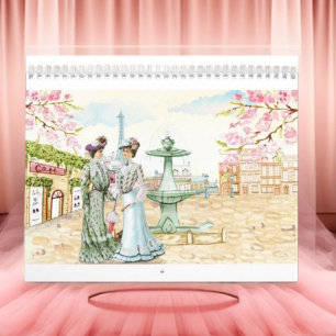 Calendrier Mode Rétro Parisienne Victorienne Vintage Parisien